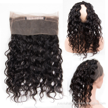 2019 New Arrival Lace Closure 360 Frontal Human Hair Cuticle Aligned Water Wave Swiss Lace Frontal